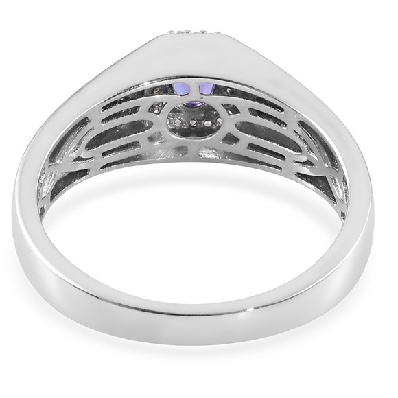 Rare unisex AAA natural earth mined Tanzanite and Zircon Ring - Picture 4 of 6